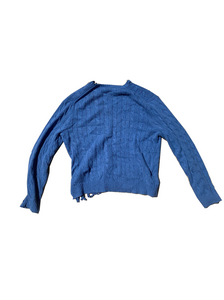 Polo Ralph Lauren Blue Distressed Knit Size XL