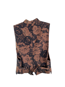 Issey Miyake 90s Andy Rose Flower Print Vest Size Medium